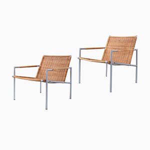 SZ01 Lounge Chairs in Rattan by Martin Visser for 't Spectrum, 1960s, Set of 2-XT-1823022