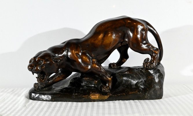 T.cartier, Tiger on the Prowl, Early 20th Century, Sculpture in Patinated Terracotta-RVK-1792478