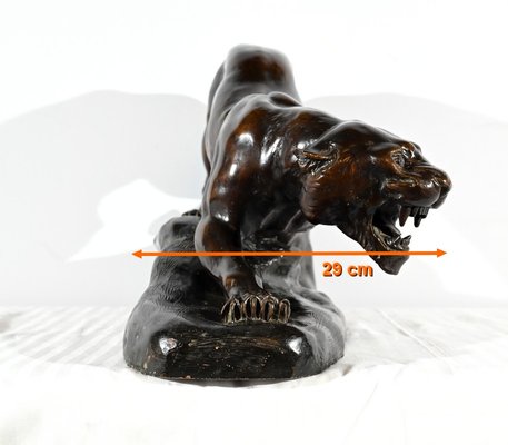 T.cartier, Tiger on the Prowl, Early 20th Century, Sculpture in Patinated Terracotta-RVK-1792478