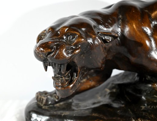 T.cartier, Tiger on the Prowl, Early 20th Century, Sculpture in Patinated Terracotta-RVK-1792478