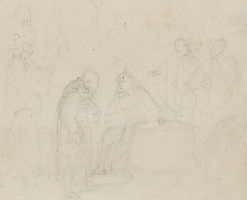 T. Oer, Charles V on His Deathbed, 19th-Century, Pencil-OJR-1273455