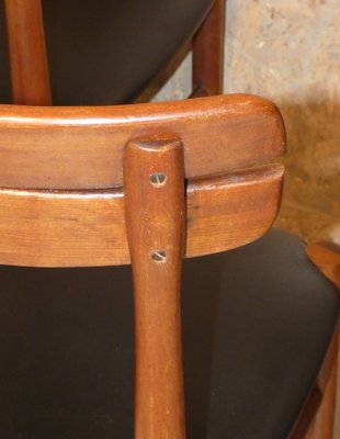 Table and 4 Rosewood Chairs, Italy, 1950s, Set of 5-ERB-1098463