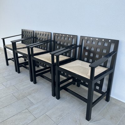 Table and Armchairs by Charles Rennie Mackintosh for Cassina, 1970s, Set of 5-MOH-1673604