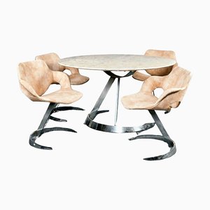 Table and Chairs by Boris Tabacoff, 1970s, Set of 5-QCI-1730516