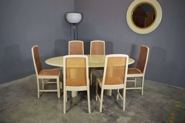 Table and Chairs Set by Mario Sabot, 1970s, Set of 7-KNM-1080656