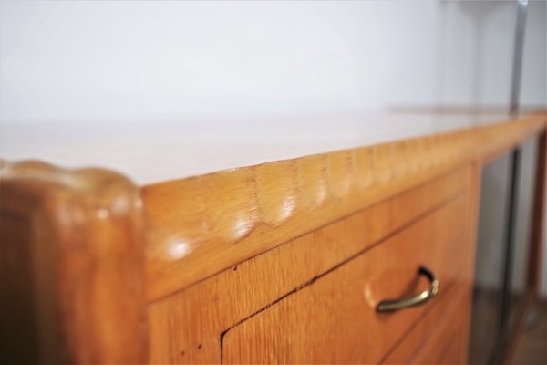 Table, Chairs & Sideboard in Wood, 1940s, Set of 9-KNM-1063720