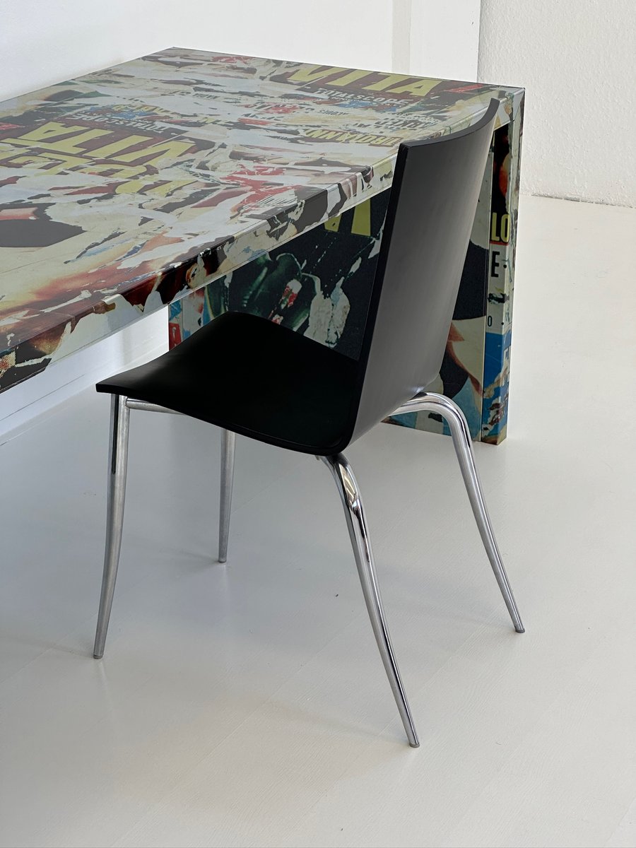 Table Desk with Subject La Dolce Vita by Mimmo Rotella and Zero Design, 1990s