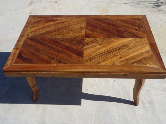 Table in Walnut and Herringbone Veneer, 1950s-ABK-2040214