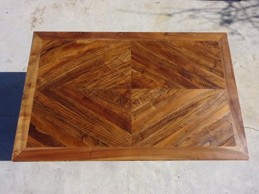 Table in Walnut and Herringbone Veneer, 1950s-ABK-2040214