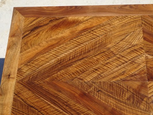 Table in Walnut and Herringbone Veneer, 1950s-ABK-2040214