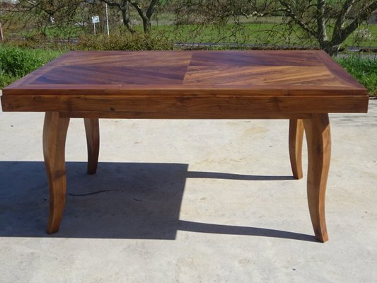 Table in Walnut and Herringbone Veneer, 1950s-ABK-2040214