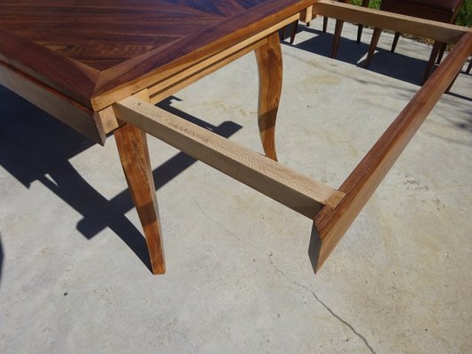 Table in Walnut and Herringbone Veneer, 1950s-ABK-2040214