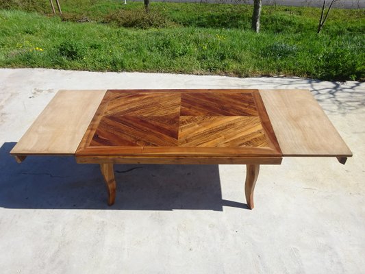 Table in Walnut and Herringbone Veneer, 1950s-ABK-2040214