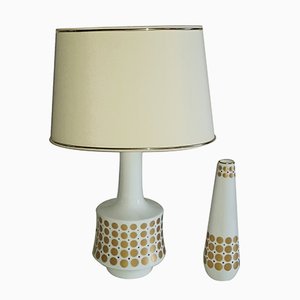 Table Lamp and Vase from Tirschenreuth, Bavaria, Germany, 1960s, Set of 2-QDP-556386