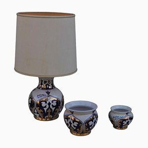 Table Lamp and Vases from Battignani, 1970s, Set of 3-KNM-847399