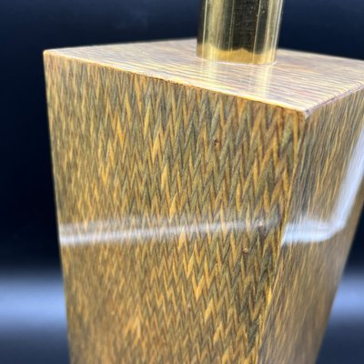 Table Lamp Base in Varnished Marquetry and Gilded Brass from DLG Jean Claude Mahey-XOM-2026020