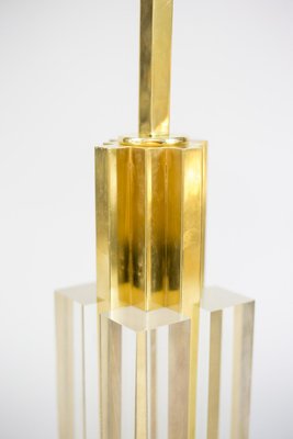 Table Lamp in Acrylic Glass and Gilt Brass, 1970s-CEJ-666657