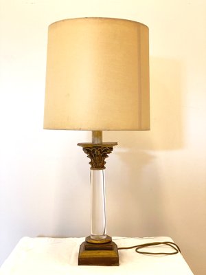 Table Lamp in Acrylic Glass and Wood, 1970s-NPC-1325790