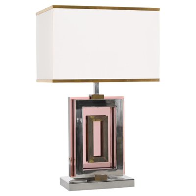 Table Lamp in Acrylic Glass, Chrome and Brass by Romeo Rega, Italy, 1970s-JDR-1419232