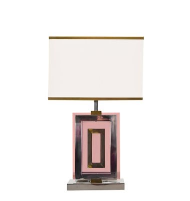 Table Lamp in Acrylic Glass, Chrome and Brass by Romeo Rega, Italy, 1970s-JDR-1419232