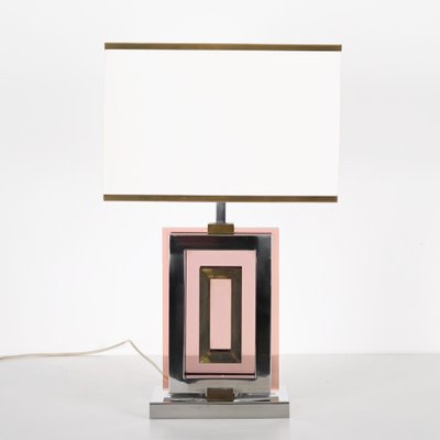 Table Lamp in Acrylic Glass, Chrome and Brass by Romeo Rega, Italy, 1970s-JDR-1419232