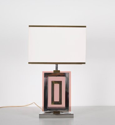 Table Lamp in Acrylic Glass, Chrome and Brass by Romeo Rega, Italy, 1970s-JDR-1419232