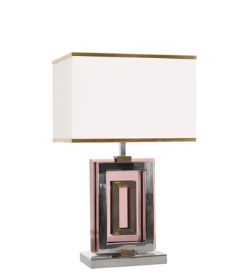 Table Lamp in Acrylic Glass, Chrome and Brass by Romeo Rega, Italy, 1970s-JDR-1419232