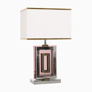 Table Lamp in Acrylic Glass, Chrome and Brass by Romeo Rega, Italy, 1970s-JDR-1419232