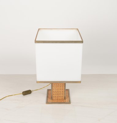 Table Lamp in Acrylic Glass, Rattan and Brass by Christian Dior, Italy, 1970s-LYQ-1726010