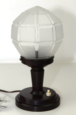 Table Lamp in Bakelite and Glass, 1930s-ZWH-1089048