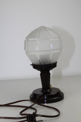 Table Lamp in Bakelite and Glass, 1930s-ZWH-1089048