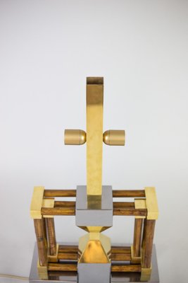 Table Lamp in Bamboo, Gilt & Silvered Brass, 1970s-CEJ-673407