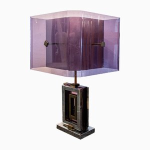 Table Lamp in Brass & Acrylic Glass by Romeo Rega, 1970s-VCV-1799285