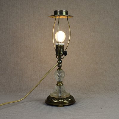 Table Lamp in Brass and Cut Crystal Glass, Sweden, 1910s-RNM-2043310