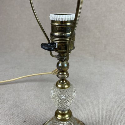 Table Lamp in Brass and Cut Crystal Glass, Sweden, 1910s-RNM-2043310