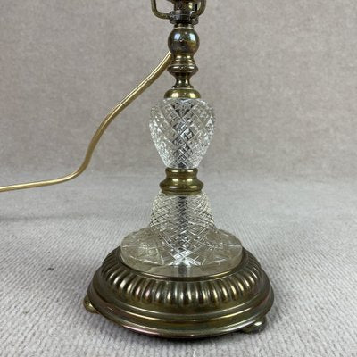 Table Lamp in Brass and Cut Crystal Glass, Sweden, 1910s-RNM-2043310