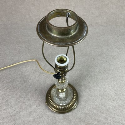 Table Lamp in Brass and Cut Crystal Glass, Sweden, 1910s-RNM-2043310