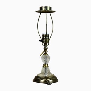 Table Lamp in Brass and Cut Crystal Glass, Sweden, 1910s-RNM-2043310