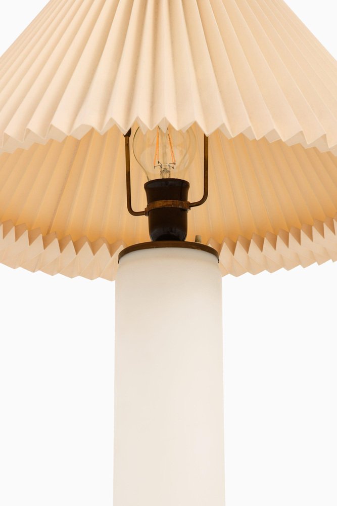 Table Lamp in Brass and Frosted Glass attributed to Uno and Östen Kristiansson, 1960s