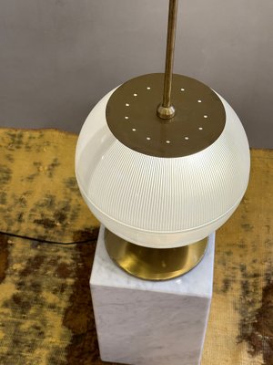 Table Lamp in Brass and Prismatic Glass from Galaxy, 1960s-ORR-1811501