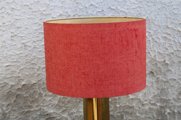 Table Lamp in Brass, Marble and Fabric, Italy, 1970s-EH-1058118