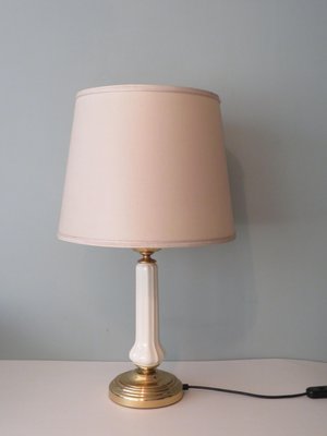 Table Lamp in Ceramic and Brass, Belgium, 1970s-UKG-1123709