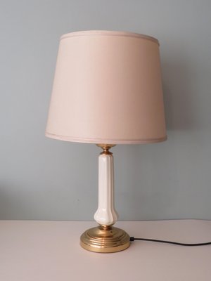 Table Lamp in Ceramic and Brass, Belgium, 1970s-UKG-1123709