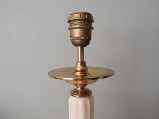 Table Lamp in Ceramic and Brass, Belgium, 1970s-UKG-1123709