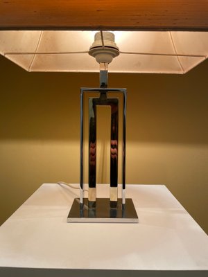 Table Lamp in Chrome and Brass, Italy, 1970s-XXA-1080073