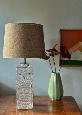 Table Lamp in Clear Glass from Stilarmatur, 1960s-ARN-2042330