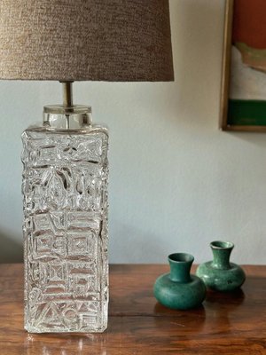 Table Lamp in Clear Glass from Stilarmatur, 1960s-ARN-2042330