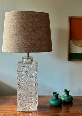 Table Lamp in Clear Glass from Stilarmatur, 1960s-ARN-2042330