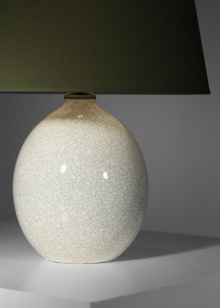 Table Lamp in Crackled Ceramics from Boch La Louvière, 1940a