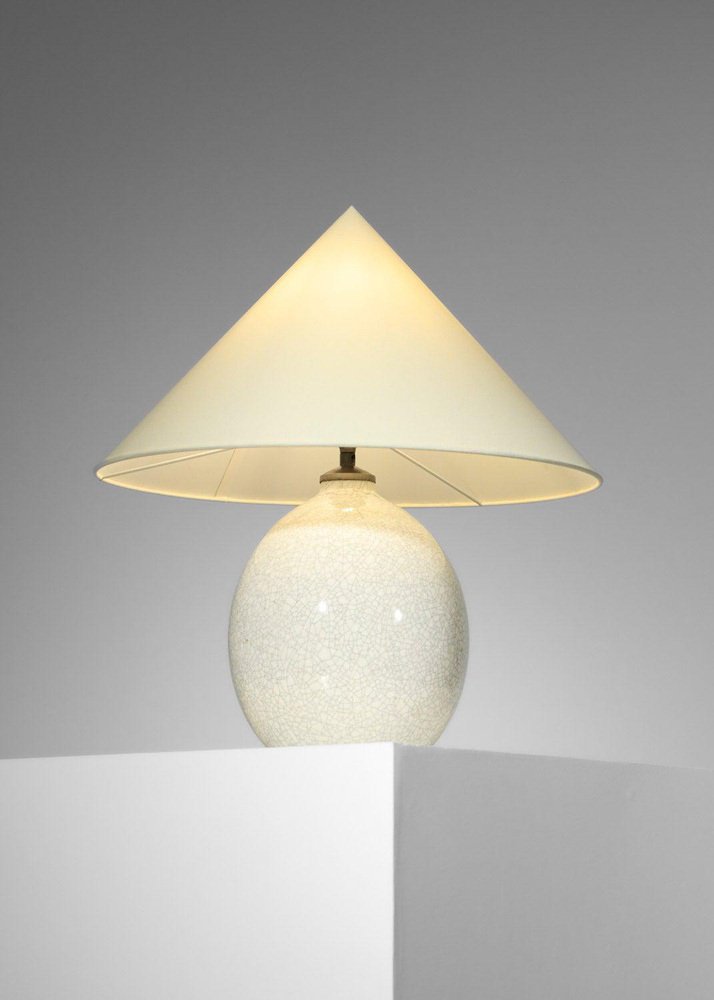 Table Lamp in Crackled Ceramics from Boch La Louvière, 1940a